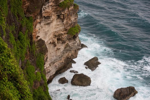 Clif and ocean. Landscape Pura Luhur Uluwatu Bali, Indonesia