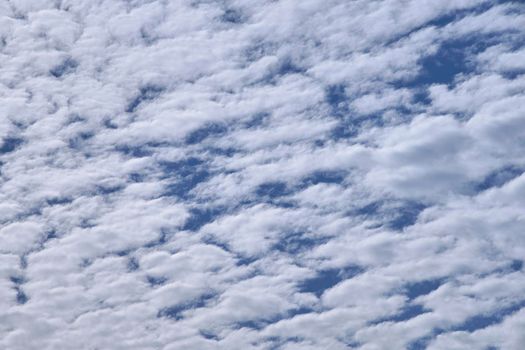 A Blue sky full of white clouds, bright blue sky