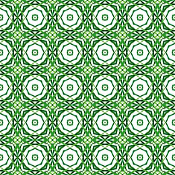 Mosaic seamless pattern. Green wondrous boho chic summer design. Textile ready eminent print, swimwear fabric, wallpaper, wrapping. Hand drawn green mosaic seamless border.