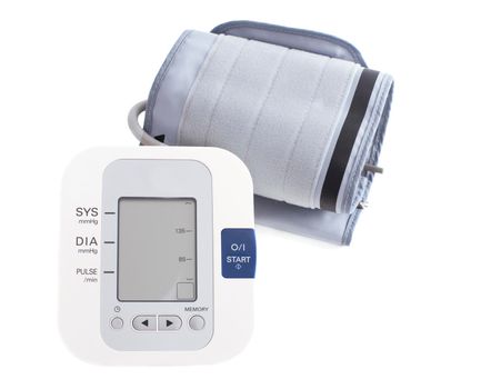Digital blood pressure monitor. Tonometer. isolated on white background