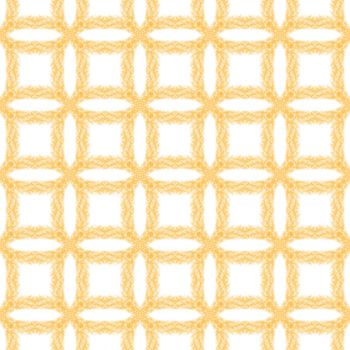 Medallion seamless pattern. Yellow symmetrical kaleidoscope background. Watercolor medallion seamless tile. Textile ready eminent print, swimwear fabric, wallpaper, wrapping.