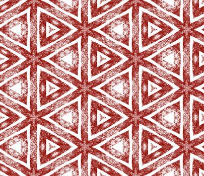 Mosaic seamless pattern. Maroon symmetrical kaleidoscope background. Retro mosaic seamless design. Textile ready unusual print, swimwear fabric, wallpaper, wrapping.