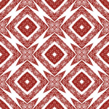 Chevron stripes design. Wine red symmetrical kaleidoscope background. Geometric chevron stripes pattern. Textile ready memorable print, swimwear fabric, wallpaper, wrapping.