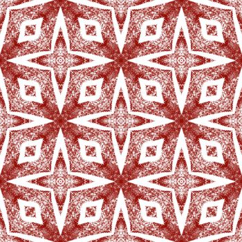 Mosaic seamless pattern. Wine red symmetrical kaleidoscope background. Retro mosaic seamless design. Textile ready fine print, swimwear fabric, wallpaper, wrapping.