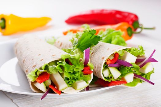 Healthy Vegetarian Salad Tortilla wraps