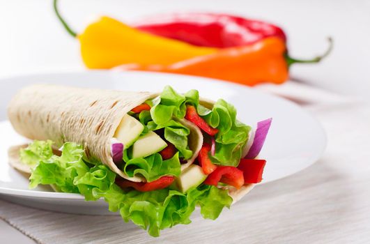 Healthy Vegetarian Salad Tortilla wraps