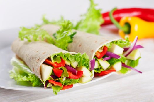 Healthy Vegetarian Salad Tortilla wraps