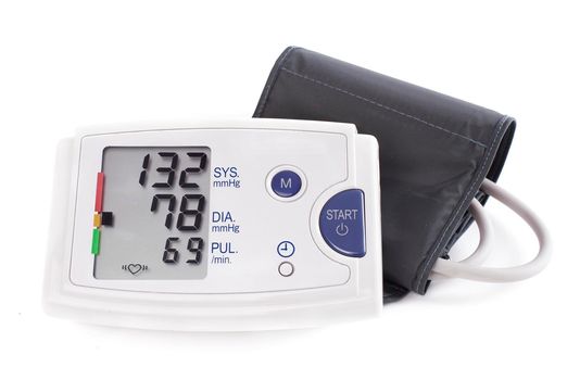 Digital blood pressure monitor. Tonometer. isolated on white background