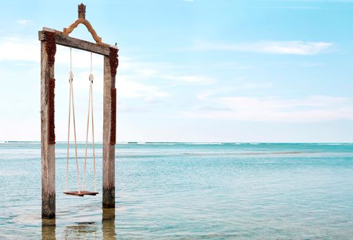 Swing in the sea - stock image