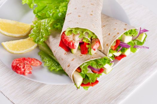 Healthy Vegetarian Salad Tortilla wraps