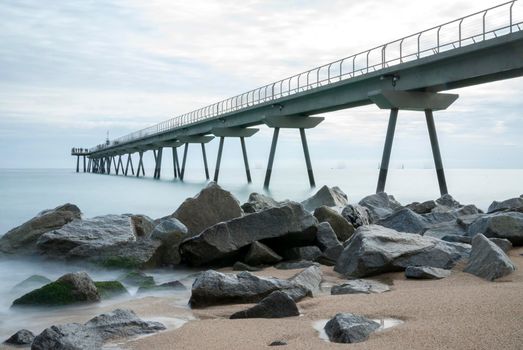 Pont del Petroli, Badalona, Spain, a place for walking over the sea