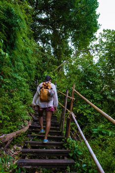 Aonang Krabi Thailand, monkey trail in Krabi Thailand wich leads to Pai Plong beach. Krabi Thailand