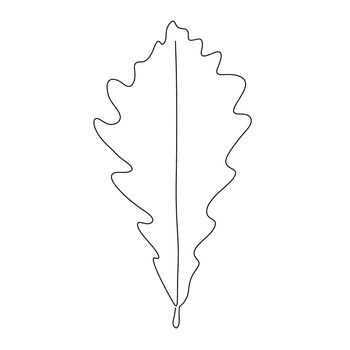 Autumn leaf continuous line drawing. Autumn leaf one line style icon.