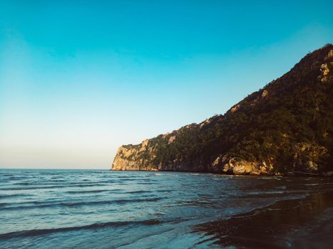 Exotic spring view of Mountain and beach landscape Prachuap Khiri Khan Province of Thailand.