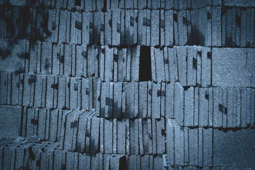 Gray cement cinder block background at site construction