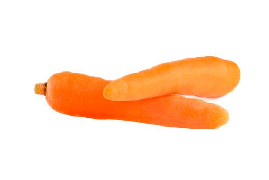Carrots on a white background. fresh peeled carrots isolated on white