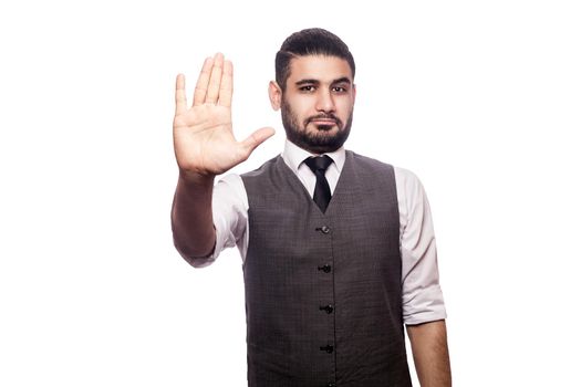 Handsome businessman on white background.