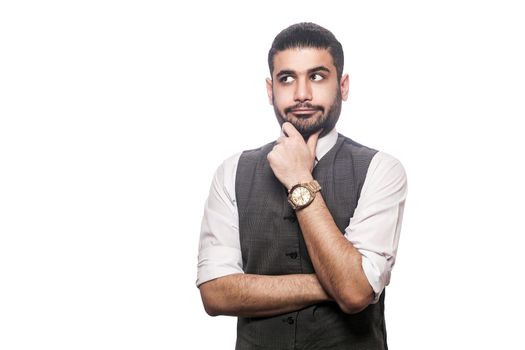 Handsome businessman on white background.