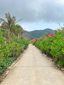 Villa path way at the tropical resort