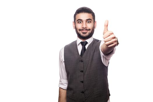 Handsome businessman on white background.