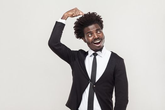 Happiness businessman have a idea. Studio shot