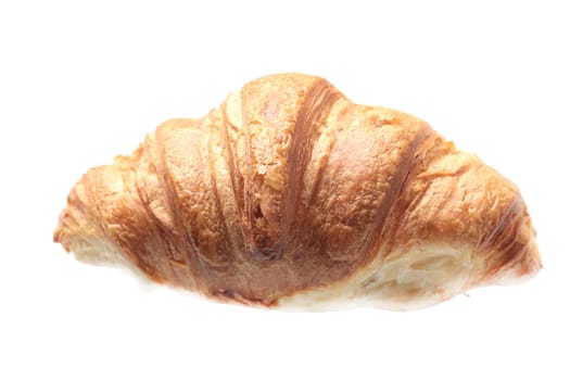Close-up on a croissant on a white background. food isolate