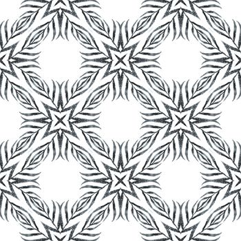 Organic tile. Black and white neat boho chic summer design. Textile ready shapely print, swimwear fabric, wallpaper, wrapping. Trendy organic green border.