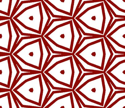 Exotic seamless pattern. Maroon symmetrical kaleidoscope background. Summer swimwear exotic seamless design. Textile ready unique print, swimwear fabric, wallpaper, wrapping.