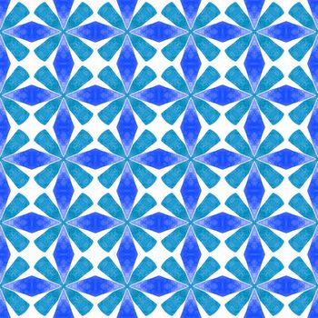 Textile ready remarkable print, swimwear fabric, wallpaper, wrapping. Blue mind-blowing boho chic summer design. Hand drawn tropical seamless border. Tropical seamless pattern.