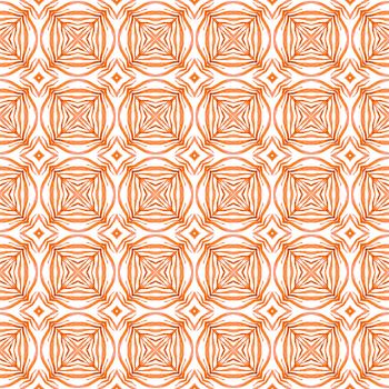 Trendy organic green border. Orange artistic boho chic summer design. Textile ready fine print, swimwear fabric, wallpaper, wrapping. Organic tile.