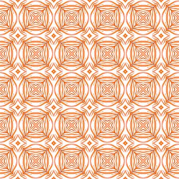 Trendy organic green border. Orange artistic boho chic summer design. Textile ready fine print, swimwear fabric, wallpaper, wrapping. Organic tile.