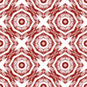 Arabesque hand drawn pattern. Wine red symmetrical kaleidoscope background. Oriental arabesque hand drawn design. Textile ready charming print, swimwear fabric, wallpaper, wrapping.