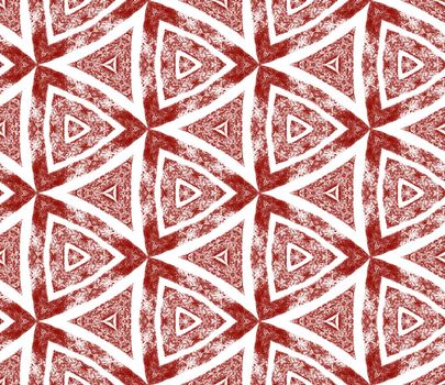 Chevron stripes design. Maroon symmetrical kaleidoscope background. Geometric chevron stripes pattern. Textile ready immaculate print, swimwear fabric, wallpaper, wrapping.