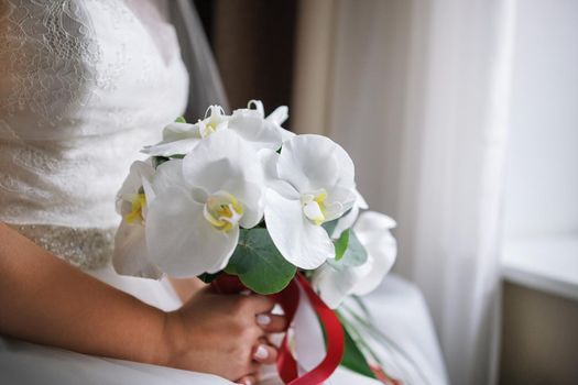 nice wedding bouquet in bride's hand