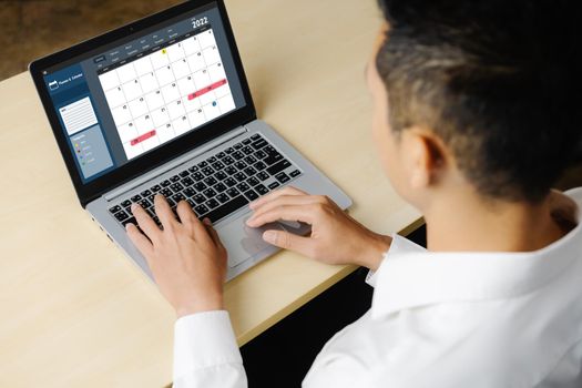 Calendar on computer software application for modish schedule planning for personal organizer and online business
