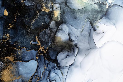 Marble ink abstract art from exquisite original painting for abstract background . Painting was painted on high quality paper texture to create smooth marble background pattern of ombre alcohol ink .