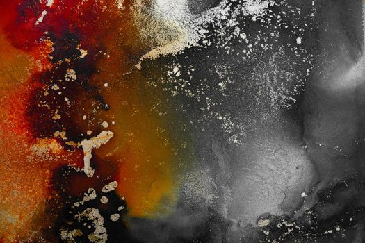 Burning abstract background from marble ink art of exquisite original painting . Painting was painted on high quality paper texture to create smooth marble background pattern of ombre alcohol ink .