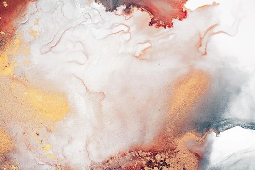 Burning abstract background from marble ink art of exquisite original painting . Painting was painted on high quality paper texture to create smooth marble background pattern of ombre alcohol ink .