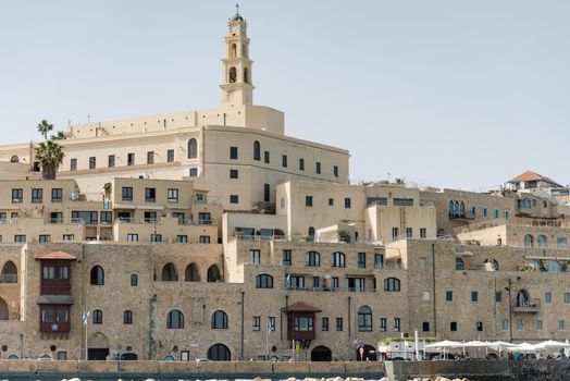Old Jaffa buildings. A view from the old Yaffa Port and Tel-Aviv. High quality photo