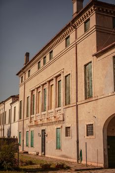 Old historical villa in Italy outside view