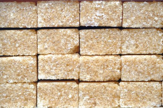 close up of brown sugar cube on table ,