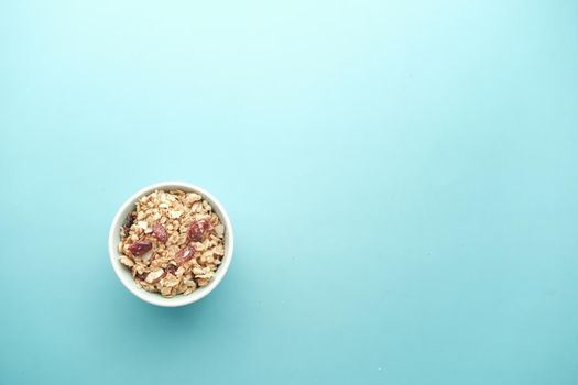 Home Made Musli in a bowl on black