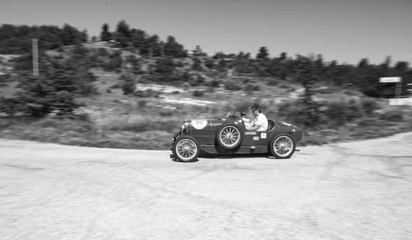 URBINO, ITALY - JUN 16 - 2022 : SALMSON GRAND SPORT GS9 1929 on an old racing car in rally Mille Miglia 2022 the famous italian historical race (1927-1957