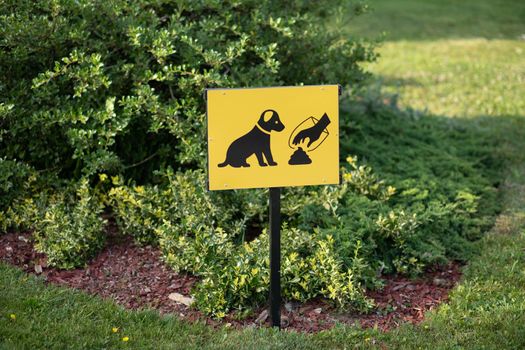 We are a Pet friendly place. Sign for the allowed release of dogs in the park. Sign for Clean  behind your dog