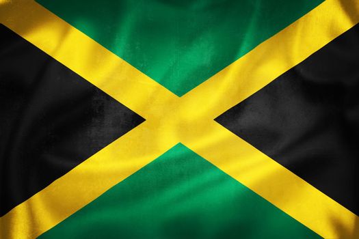 Grunge 3D illustration of Jamaica flag, concept of Jamaica 