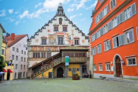 Old Rathaus in town of Lindau historic architecture view, Bodensee lake in Bavaria region of Germany