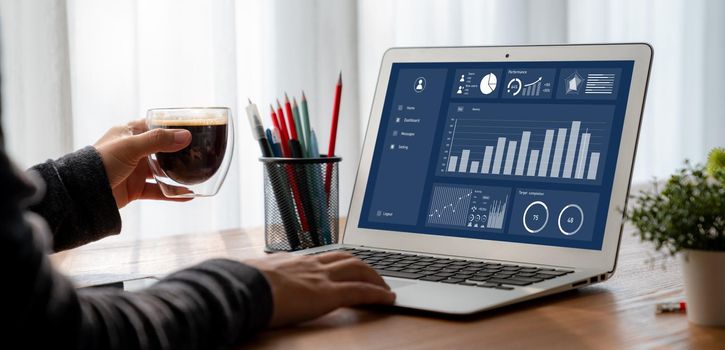 Business data dashboard provide modish business intelligence analytic for marketing strategy planning