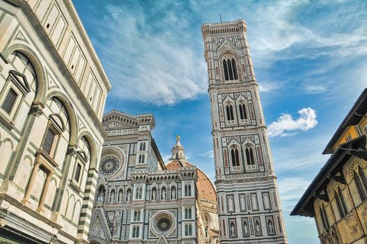 Cathedral of Santa Maria del Fiore and Piazza Duomo in Florence of Italy