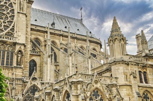 Cathedral notre dame, famous city of Paris in France, rich in history and full of wonderful attractions and monuments