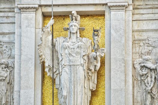 City of Rome with historical buildings and statue, Italy Europe